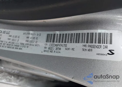 2015 Chrysler 200 Limited из США, поврежденный, VIN 1C3CCCAB0FN741755